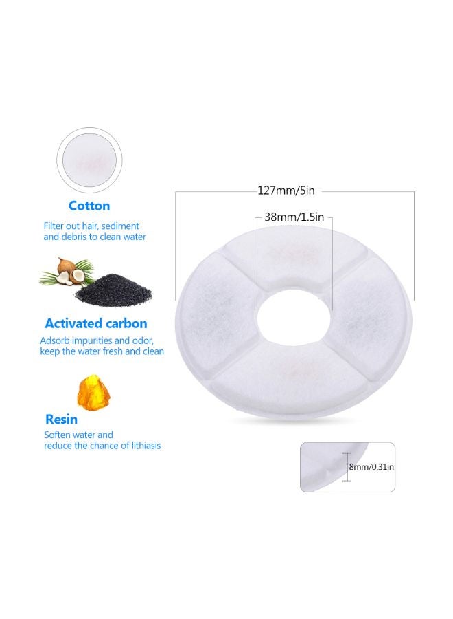 مجموعة فلاتر بديلة لنافورة الزهور من 6 قطع أبيض 14x8x13سم - Image 2